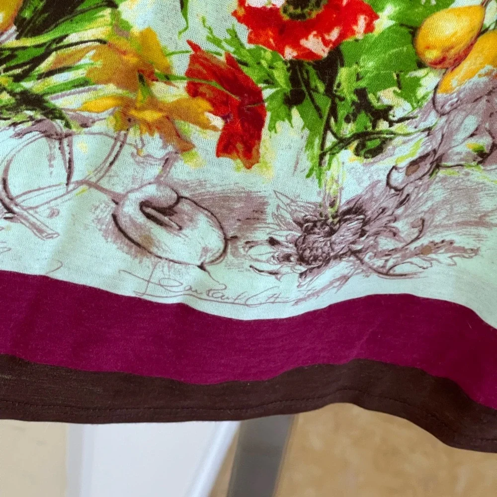 VINTAGE JPG Multicolor V-neck top - Picture 9 of 12